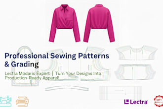 design accurate sewing patterns with grading and tech packs