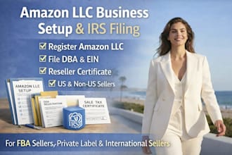 help register an amazon llc business setup, dba irs filing, reseller certificate