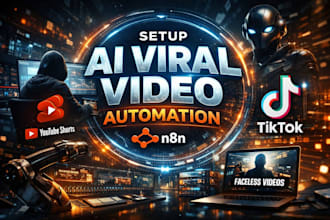 setup ai viral video automation for youtube short, tiktok, faceless videos, n8n