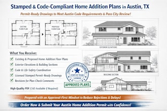 design stamped and code compliant home addition plans in austin texas