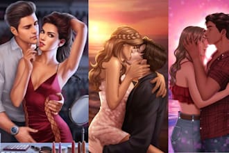 draw nsfw mafia romance dark fiction fantasy character erotic book cover art