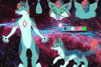 draw custom furry art,furson and anthro characters,character design,furry ref