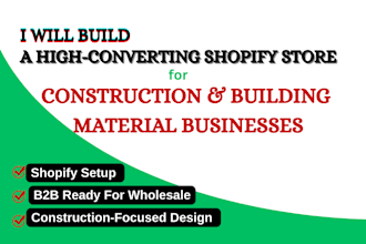 build a professional shopify building and construction materials store