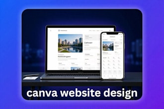 design a canva website, canva landing page and canva presentation