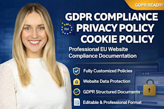 create gdpr privacy policy, cookie policy data protection, eu website compliance
