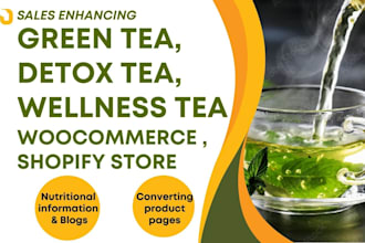 build modern green tea, detox tea, wellness tea woocommerce store
