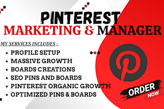 be your pinterest marketing manager design pins organic revenue