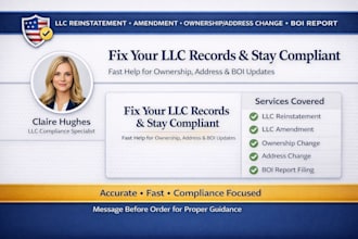 do llc reinstatement, llc amendment, llc ownership or address change, boi report