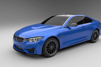 create a realistic 3d car model for games, animation, and rendering