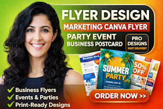 do flyer design marketing canva flyer party event business postcard