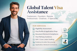 assist with global talent visas for founders freelancers, remote professionals