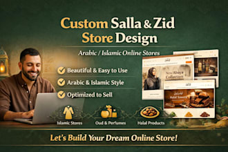 design and redesign salla website, arabic shopify store, zid website