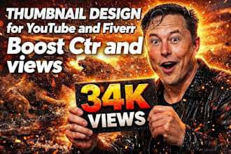 do fiverr thumbnail, high ctr youtube thumbnail