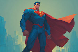 make a unique marvel style superhero illustration