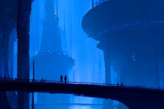 do cyberpunk sci fi futuristic city illustration