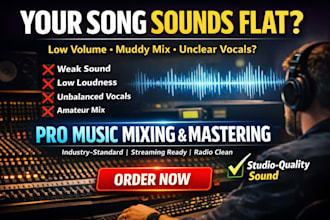 be your professional music mixing and mastering engineer for studio quality