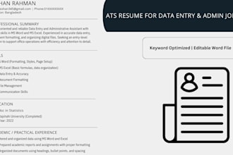 design simple and professional ats resume in ms word