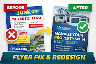 fix and redesign your flyer to look professional and ready