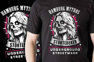 vintage eye catching skull t shirt design