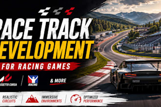 build assetto corsa race track, iracing  car wraps and racing game development