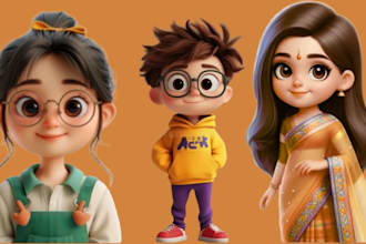 3d cartoon character design cartoon character  model animation video in blender