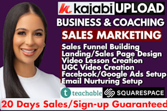 kajabi online course promotion kajabi business coaching course SEO sales page