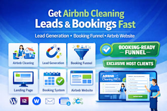 generate airbnb cleaning leads landing page booking funnel build website