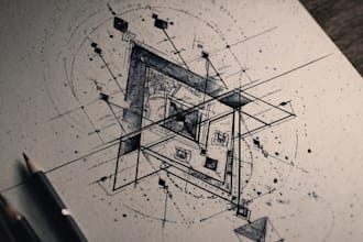 draw unique custom geometric tattoo design