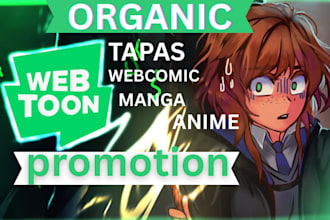 promote your webtoon, webcomic, manga, tapas, webtoon voyceme,canvas