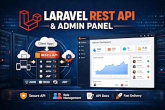 develop a secure laravel restful API with admin panel