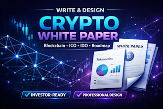 design a attractive crypto white paper for blockchain, ico, roadmap