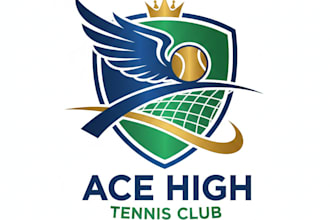 design a professional tennis logo for your team, club, or brand