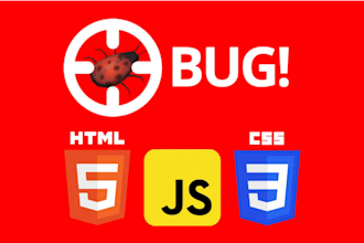 do html css bug fixing, fix js, fix responsive issues