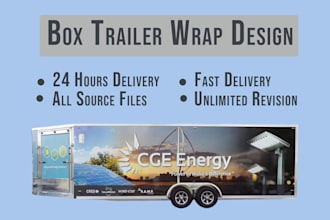 make branding box trailer wrap design, trailer wrap design or box cargo truck