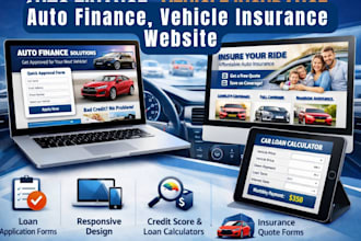 design modern auto finance website, auto insurance, vehicle insurance website