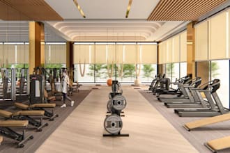 render gym interior design,fitness centre exterior layout,3d sport visualization