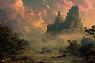design a conceptual fantasy landscape