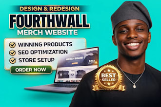 fourth wall website design, fourth wall store set up merch pod design