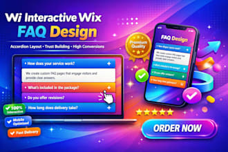design an interactive wix faq page with accordion design that boosts trust