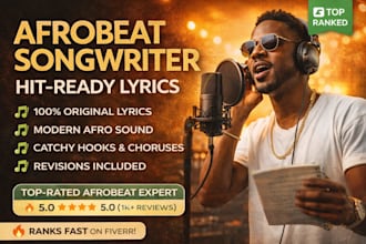 write professional afrobeat song lyrics for artists