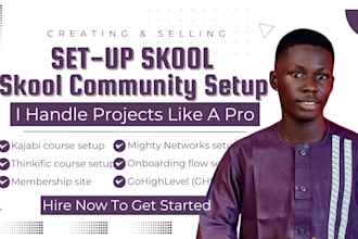 skool community setup ghl kajabi course mighty networks skool community manager