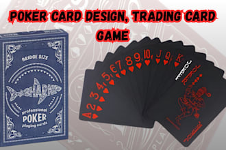 design custom trading card, poker card, court card, collector deck, tuck box