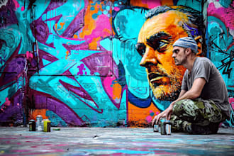 create expressive digital graffiti murals