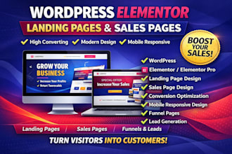 design a wordpress and landing page using elementor