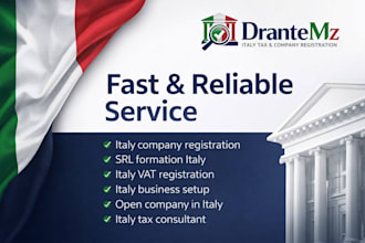 be your consultant for italy company registration, srl formation and vat setup