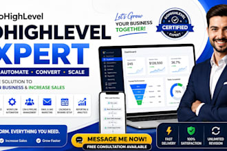 do gohighlevel website design, ghl sales funnel, ghl automation, ghl crm expert