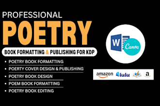 do poetry book formatting or interior layout chapbook formatting for amazon kdp