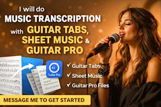 do music transcription with guitar tabs sheet music and guitar pro