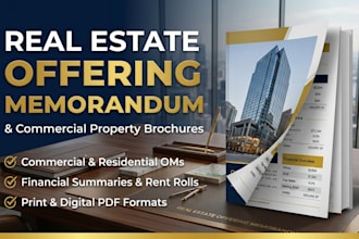 design a real estate offering memorandum and commercial brochure