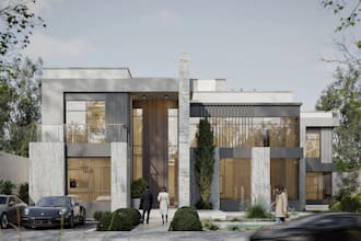 2d plan, design architectural building, external rendering, uk house development